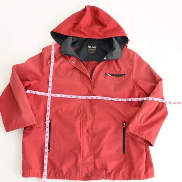 Vintage Fen-Nelli Sport Red Jacket  with Hood Size 15-16 - Picture 5 of 13